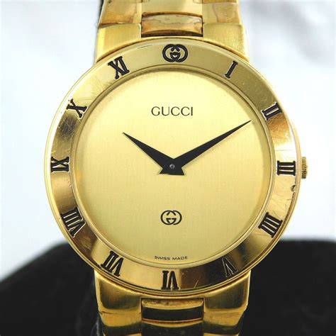 gucci gold plated quartz men's watch 3300m|gucci men's 3300 model.